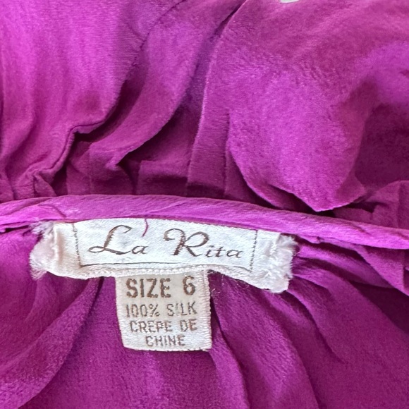 Vintage La Rita Ruffled Silk Blouse - Picture 5 of 6
